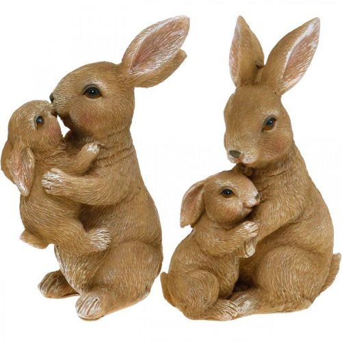Floristik24 Figurki do dekoracji królików rodzina królików Dekoracja wielkanocna H11.5cm 2szt