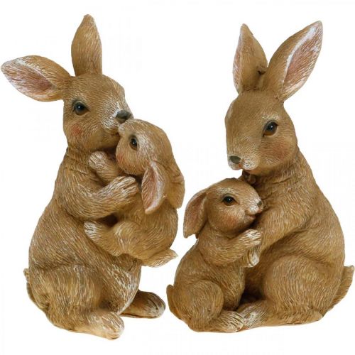 Floristik24 Figurki do dekoracji królików rodzina królików Dekoracja wielkanocna H11.5cm 2szt