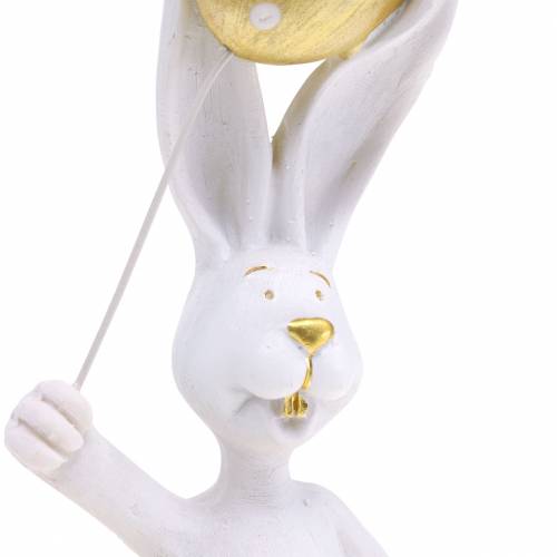 Floristik24 Zajączek z balonem stojący białe złoto W18cm 2szt