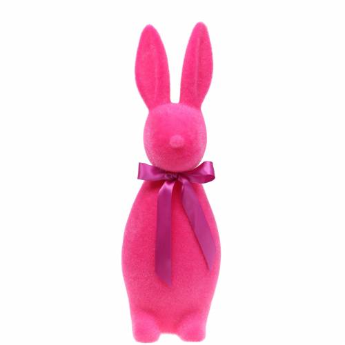 Floristik24 Króliczek flokowany różowy W42cm