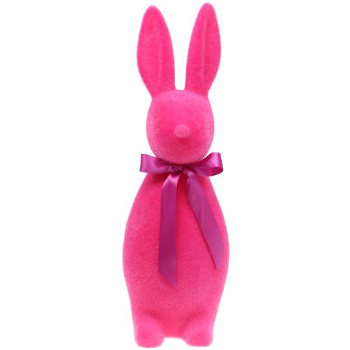 Floristik24 Króliczek flokowany różowy W49cm