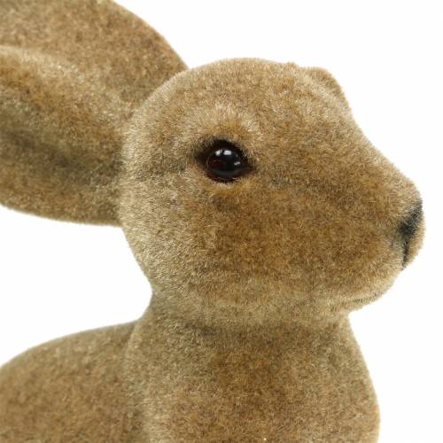 Produkt Dekoracja wielkanocna zajączek siedzący flokowany brązowy wys. 19cm 2 szt