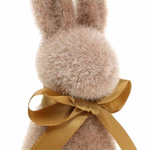 Floristik24 Króliczek flokowany jasnobrązowy 16cm 4szt