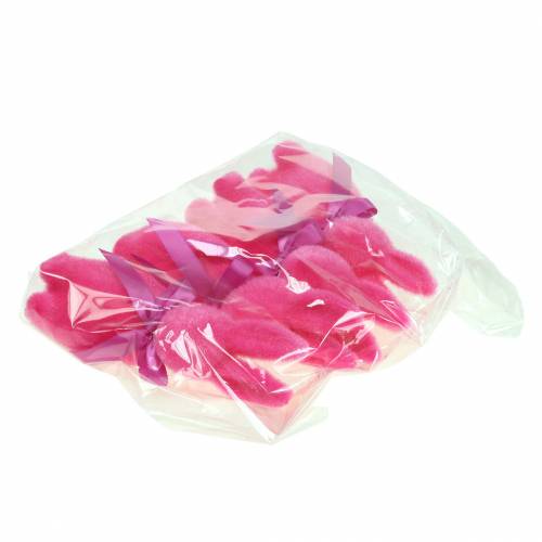 Floristik24 Królik flokowany różowy 16cm 4szt.