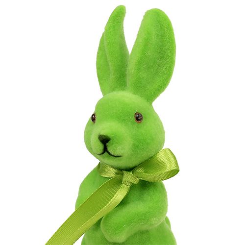 Floristik24 Deco króliczek flokowany na patyku kolorowy asortyment 15cm 6szt.
