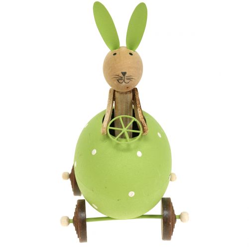 Floristik24 Zajączek w samochodzie z jajkiem 15cm x 8cm x 7,5cm 3szt.
