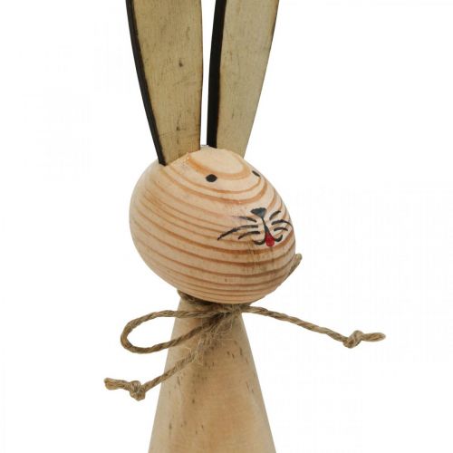 Floristik24 Zajączki wielkanocne, wiosenna dekoracja z drewna, wielkanocna natura, czarno-biały wys.28cm zestaw 2