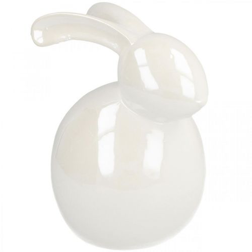 Produkt Zajączek ceramiczny, figurka wielkanocna, dekoracja wiosenna, zajączek wielkanocny biały, masa perłowa wys.17cm