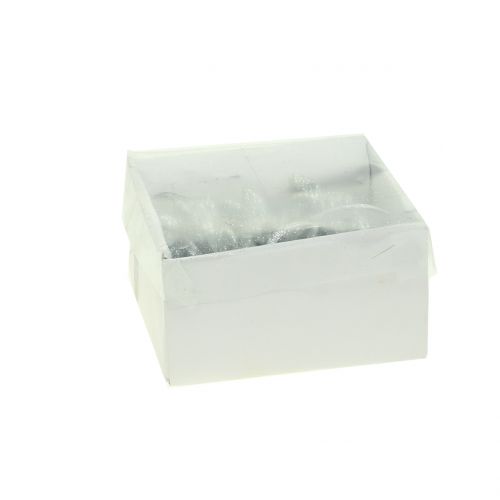 Floristik24 Zając do zawieszenia srebrny brokat 5cm 8szt.