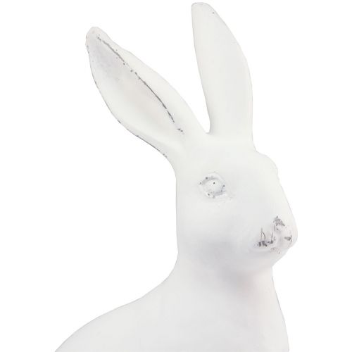 Floristik24 Królik siedzący Królik dekoracyjny Dekoracja ze sztucznego kamienia biała W27cm