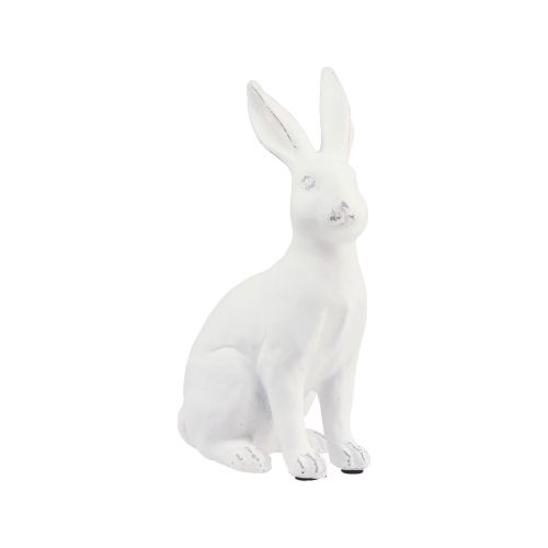 Zajączek siedzący Zajączek dekoracyjny Dekoracja wielkanocna biały sztuczny kamień wys. 22cm