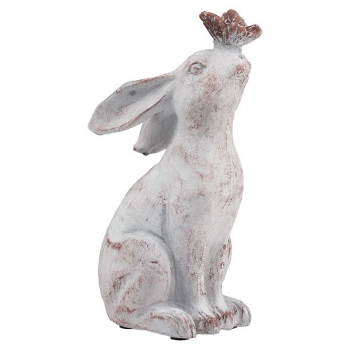 Floristik24 Królik siedzący Dekoracja motyla ze sztucznego kamienia 14×10,5×26cm