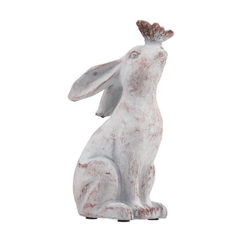 Floristik24 Królik siedzący Dekoracja motyla ze sztucznego kamienia 14×10,5×26cm
