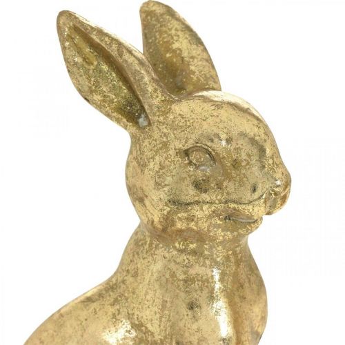 Produkt Złota ozdoba króliczka siedząca w stylu antycznym Zajączek wielkanocny wys. 12,5 cm 2 szt.