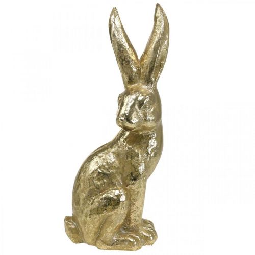 Floristik24 Ozdobny króliczek duży Zajączek siedzący złoty 22×17×51,5cm