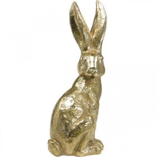 Floristik24 Ozdobny króliczek duży Zajączek siedzący złoty 22×17×51,5cm