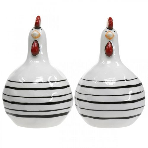 Produkt Ozdobna figurka ceramiczna w czarno-białe paski Wielkanoc W17cm 2szt