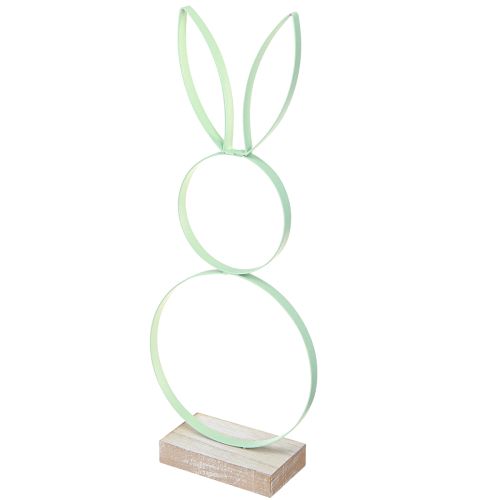 Produkt Dekoracja Królik Metal Drewno Naturalny Żółty Miętowy Różowy H28cm 3 szt