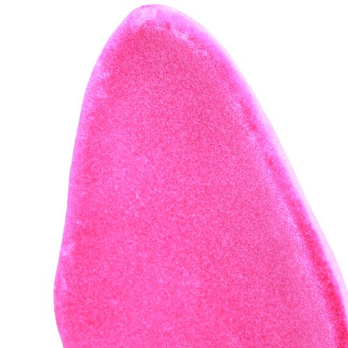 Floristik24 Ozdobne uszy króliczka różowe na wielkanocny flokowany patyczek wys. 56cm