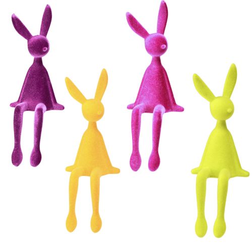 Króliczki wielkanocne Rabbit Edge Sitters Kolorowe flokowane – 2. wybór – 28 cm 4 szt.