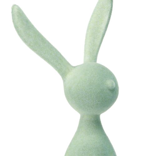 Floristik24 Stołek Rabbit Edge Easter Bunny Flocked – 2. wybór – zielono-brązowy 28 cm 3 szt.
