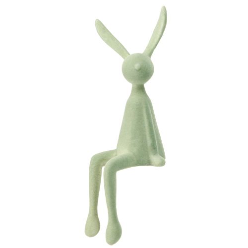 Floristik24 Stołek Rabbit Edge Easter Bunny Flocked – 2. wybór – zielono-brązowy 28 cm 3 szt.