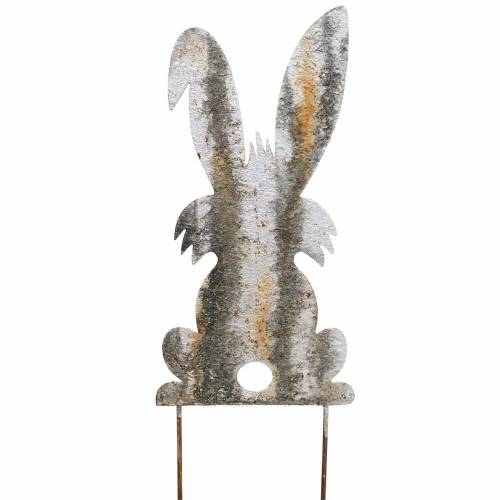 Floristik24 Dekoracja wielkanocna zajączek do naklejania rust rust brzoza look metal 16,5×32cm