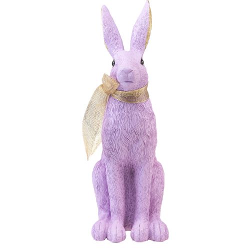 Floristik24 Figurka królika Zając wielkanocny ozdobny królik siedzący fioletowo-złota wys. 35cm