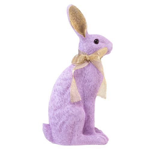 Floristik24 Figurka królika Zając wielkanocny ozdobny królik siedzący fioletowo-złota wys. 35cm