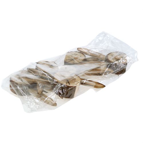 Floristik24 Głowa królika z drewna natura 11cm - 12cm 6szt