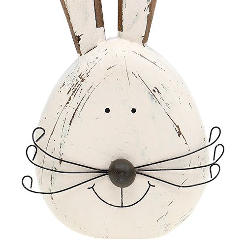 Floristik24 Głowa królika kremowa stojąca 19cm