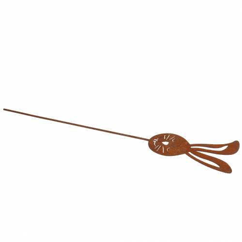 Floristik24 Głowa królika na patyku metalowa kratka wys.45cm dekoracja ogrodowa