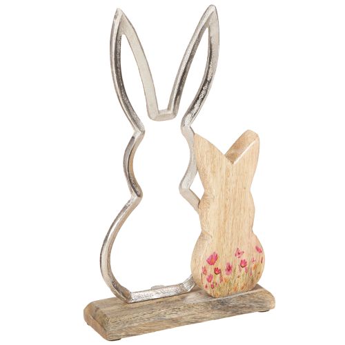 Produkt Króliczek mama z dzieckiem ozdoba króliczek naturalny srebrny 26,5cm