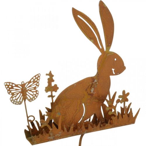 Floristik24 Bunny flower plug rdza dekoracyjna wtyczka metalowa wielkanocna 11cm 4szt