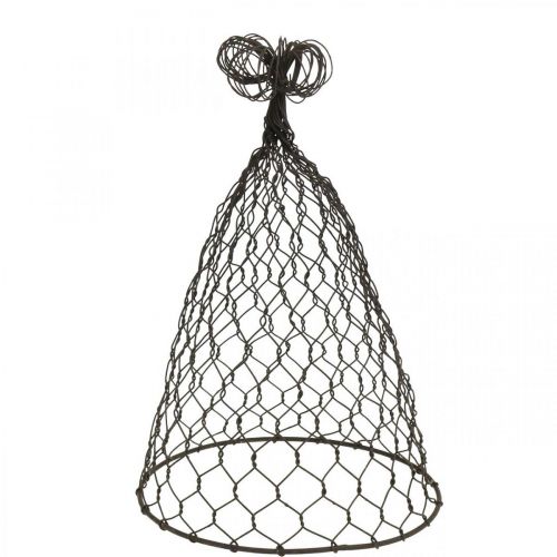 Produkt Kaptur druciany, ozdobny dzwonek, krata wykonana z metalu Brązowy W25cm Ø16cm
