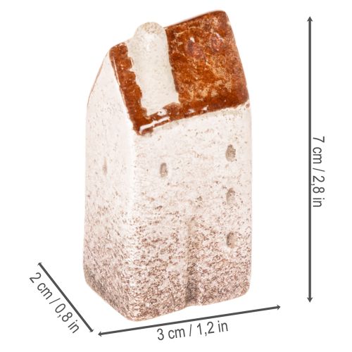 Zestaw dekoracyjnych domków ceramicznych, domki miniaturowe do postawienia, 7cm, 3 sztuki | Floristik24.pl