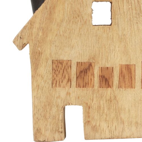 Produkt Domek dekoracyjny drewniany świecznik dekoracyjny czarny 10,5×3,5×13cm