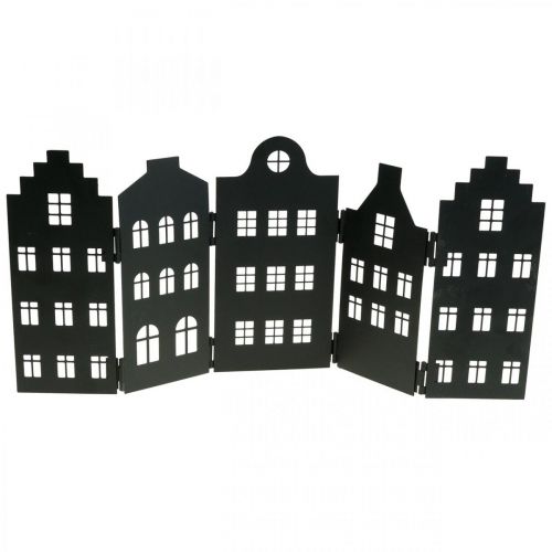 Floristik24 Deco House Metal Metal Black Stand-up City Silhouette 40×18cm