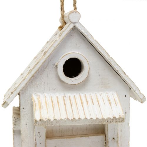 Floristik24 Wiszący domek dla ptaków biały H25,5cm