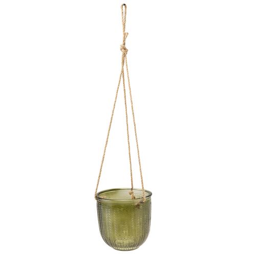 Produkt Wisząca doniczka szklana dekoracyjna szklana doniczka retro zielona brązowa 14,5cm 2szt