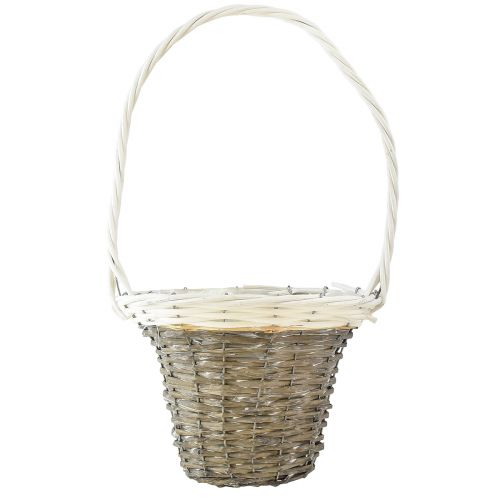 Produkt Kosz z uchwytem Kosz wiklinowy szary biały Ø25 W45cm