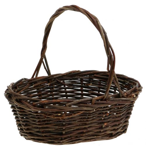 Koszyczek z rączką wierzba owalny 28cm x 20cm | Floristik24.pl