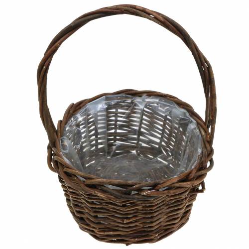 Floristik24 Koszyk z rączką owalny drewno natura 27×20cm H27cm