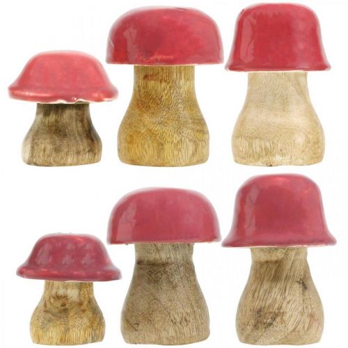 Floristik24 Jesienna dekoracja grzyby dekoracyjne z drewna Fioletowe grzyby drewniane H5-7cm 6 sztuk