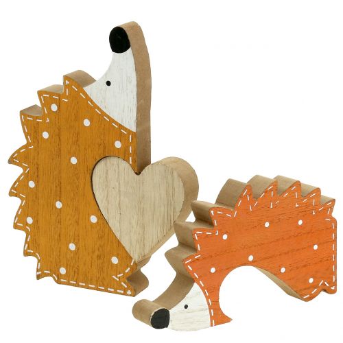 Floristik24 Jesienna dekoracja para jeży z sercem 15cm - 18cm