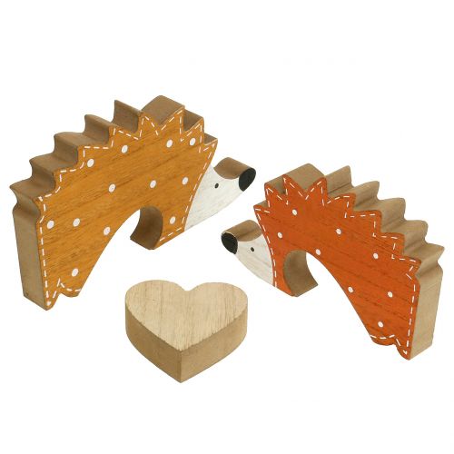 Floristik24 Jesienna dekoracja para jeży z sercem 15cm - 18cm