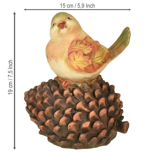 Produkt Ozdoba jesienna ptak ozdoba w kształcie stożka figurka ptak jesień wys. 19cm