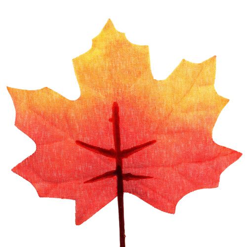 Produkt Dekoracja jesienna liść klonu pomarańczowo-czerwony 13cm 12szt.