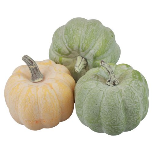 Produkt Dekoracja jesienna Dynie dekoracyjne bielone pomarańczowe, zielone 7,5cm 6 szt