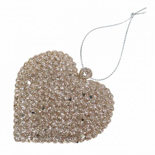 Produkt Brokatowe serce do zawieszania szampana 6cm x 6,5cm 12 szt